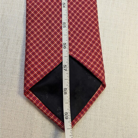 Brooks Brothers Makers 100% Silk Mens Tie Red White Blue Patriotic Check pattern - Picture 5 of 6